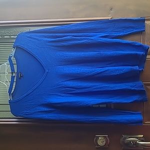 2X blue long sleeve sweater